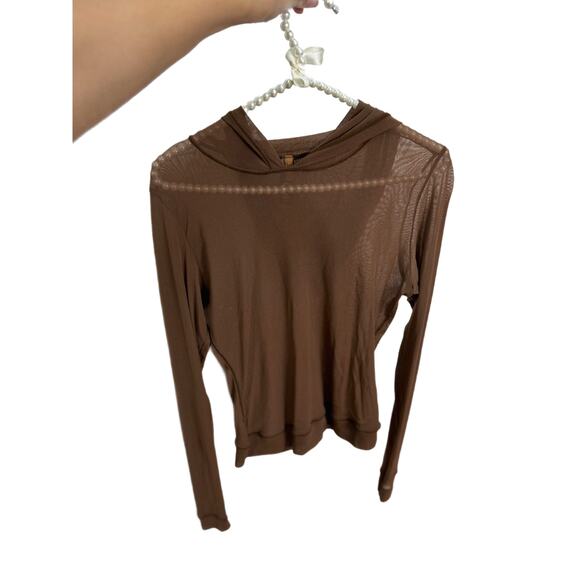 Skims size large fits medium hoodie light sweater jasper brown mesh used lightly - Picture 4 of 7